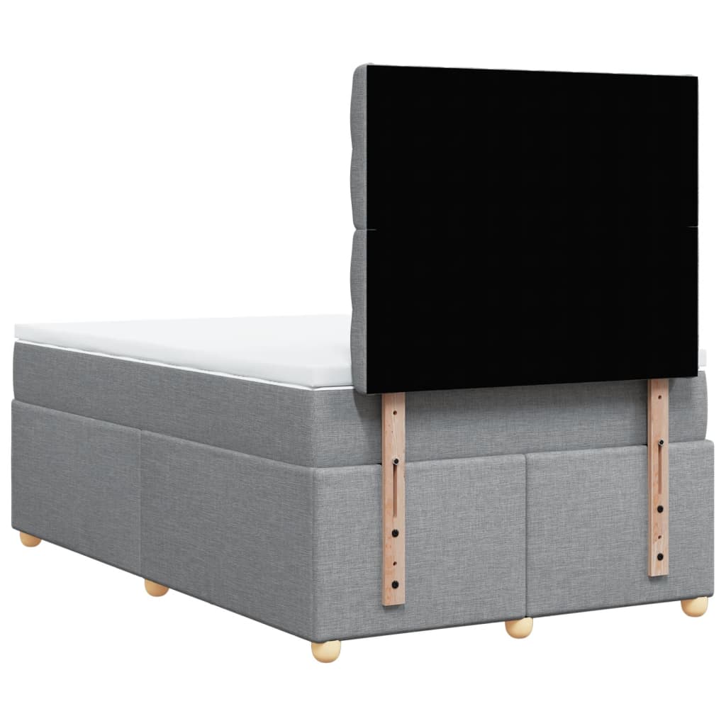 Boxspring met matras stof lichtgrijs 120x200 cm