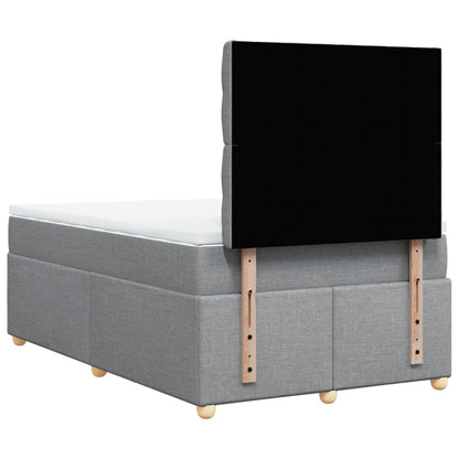 Boxspring met matras stof lichtgrijs 120x200 cm