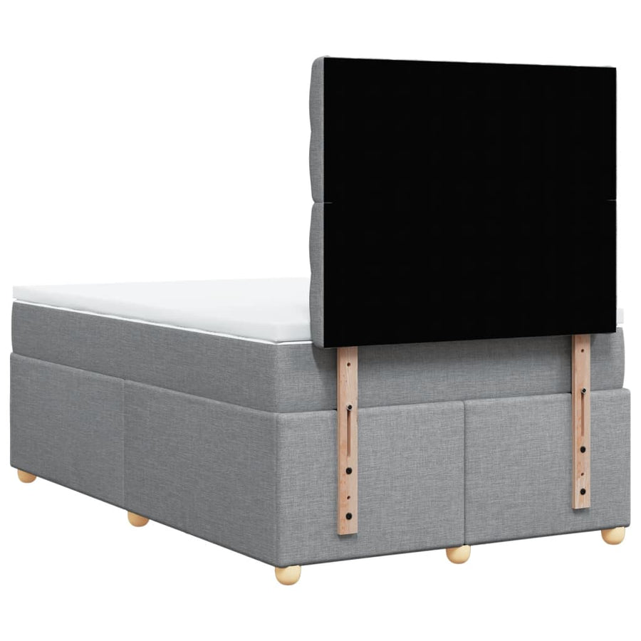 Boxspring met matras stof lichtgrijs 120x200 cm