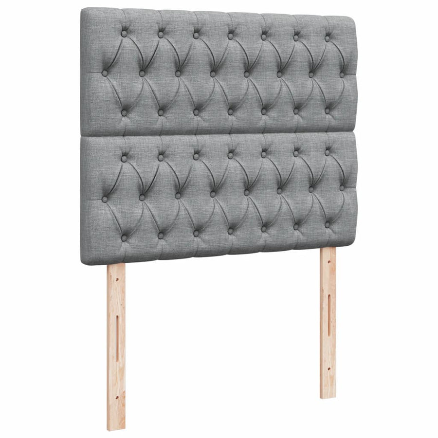 Boxspring met matras stof lichtgrijs 120x200 cm