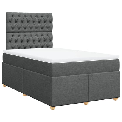 Boxspring met matras stof donkergrijs 120x200 cm