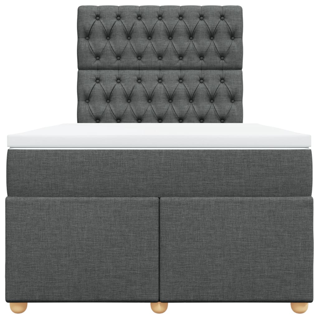 Boxspring met matras stof donkergrijs 120x200 cm