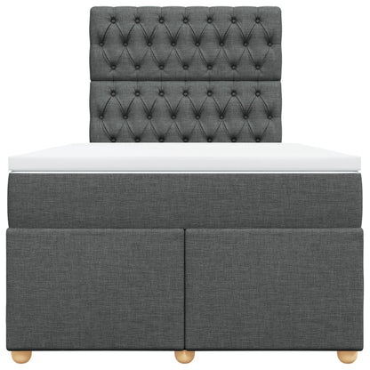 Boxspring met matras stof donkergrijs 120x200 cm