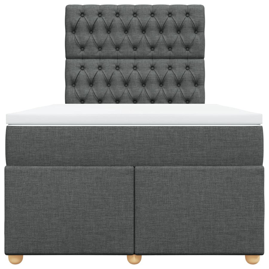 Boxspring met matras stof donkergrijs 120x200 cm