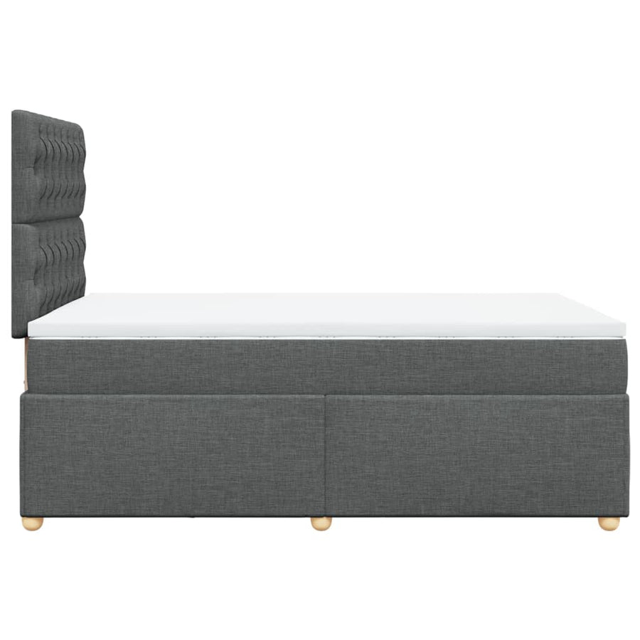 Boxspring met matras stof donkergrijs 120x200 cm