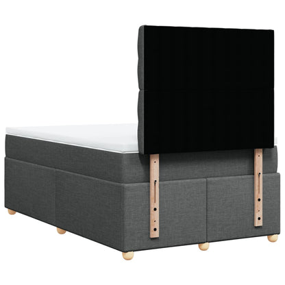 Boxspring met matras stof donkergrijs 120x200 cm