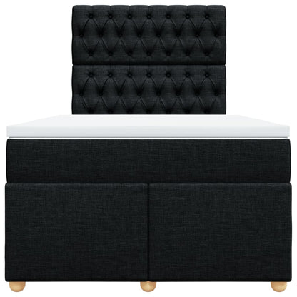 Boxspring met matras stof zwart 120x200 cm