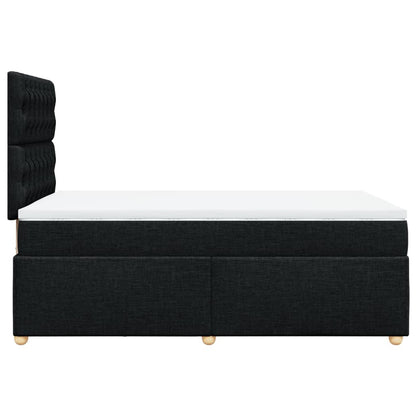 Boxspring met matras stof zwart 120x200 cm