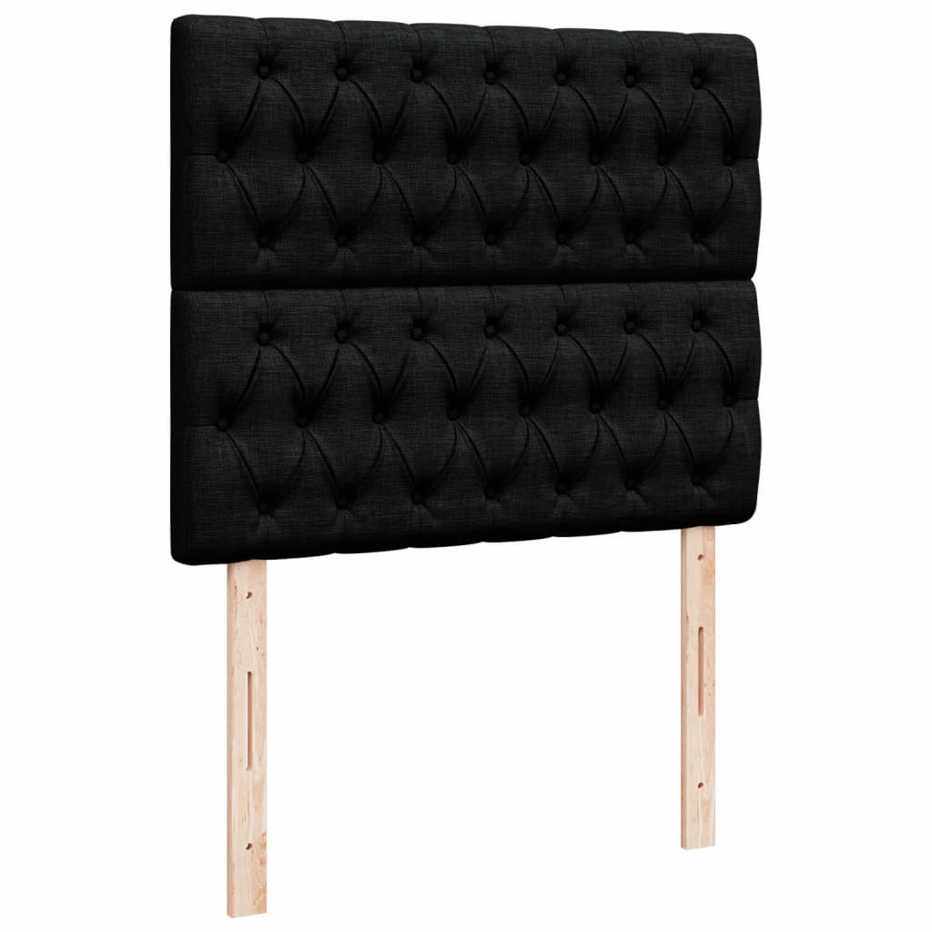 Boxspring met matras stof zwart 120x200 cm