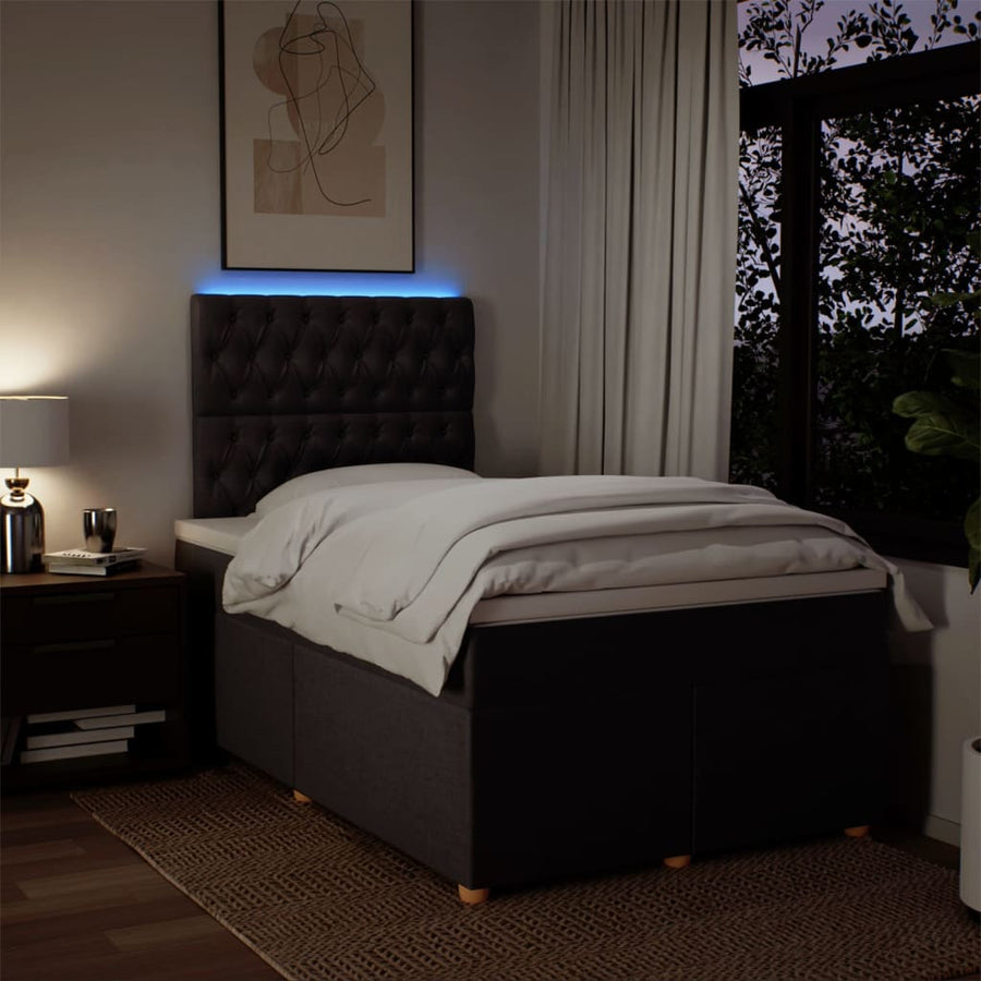 Boxspring met matras stof donkerbruin 120x200 cm