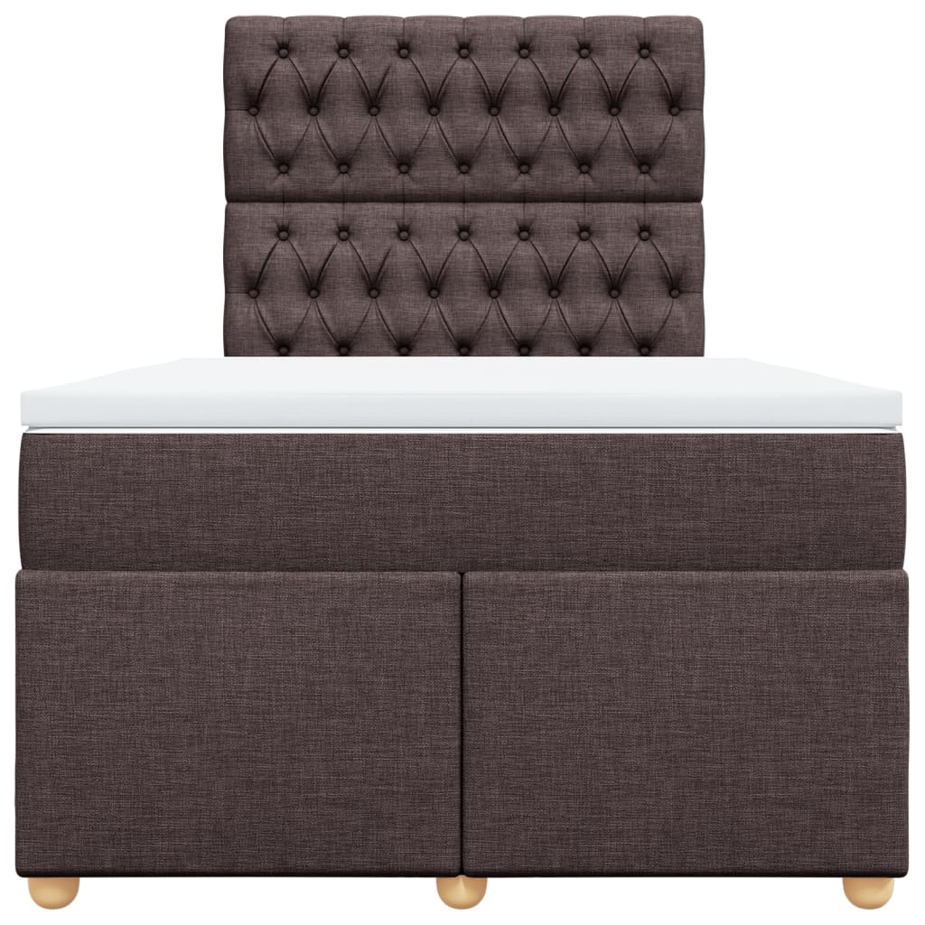 Boxspring met matras stof donkerbruin 120x200 cm