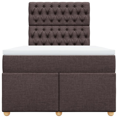 Boxspring met matras stof donkerbruin 120x200 cm