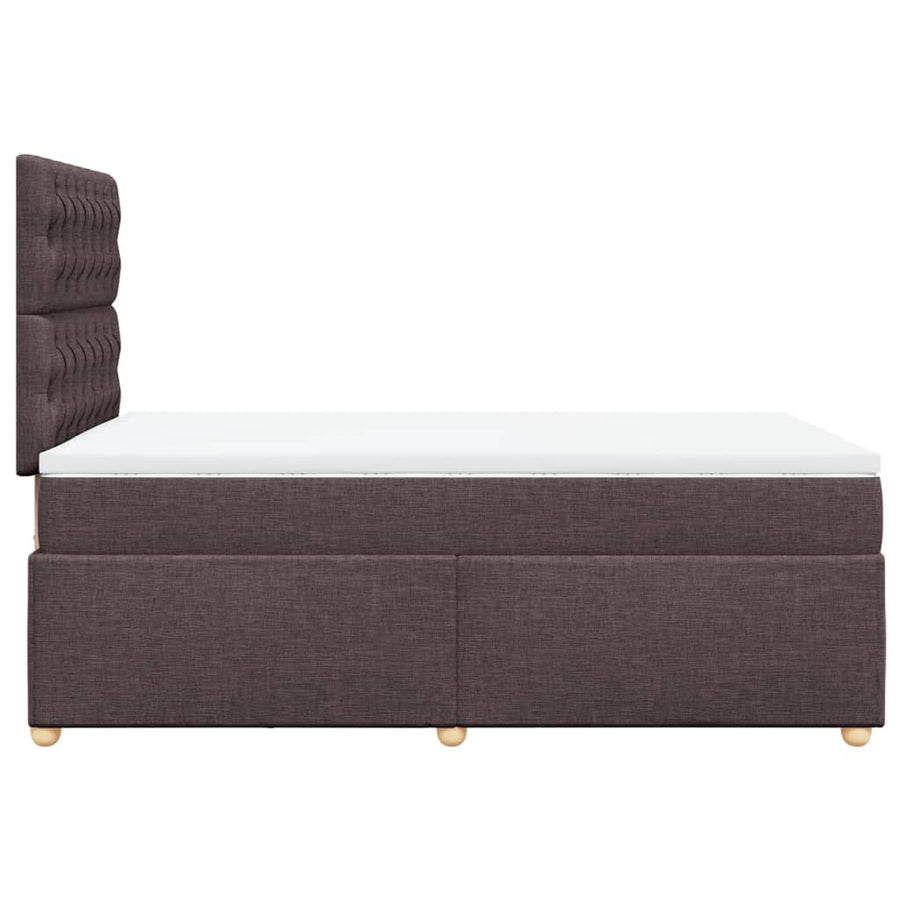 Boxspring met matras stof donkerbruin 120x200 cm