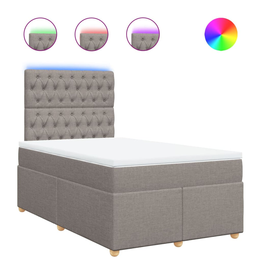 Boxspring met matras stof taupe 120x200 cm