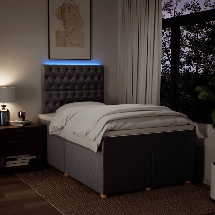 Boxspring met matras stof taupe 120x200 cm