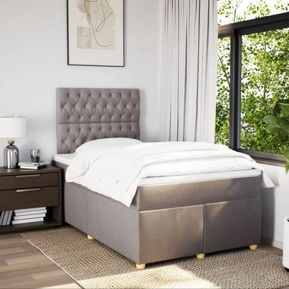 Boxspring met matras stof taupe 120x200 cm