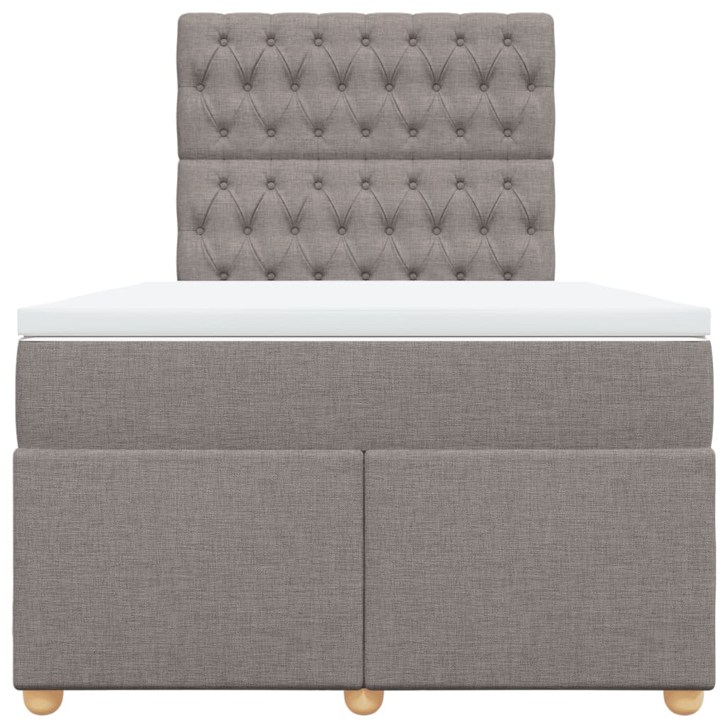 Boxspring met matras stof taupe 120x200 cm
