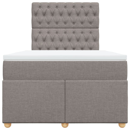 Boxspring met matras stof taupe 120x200 cm