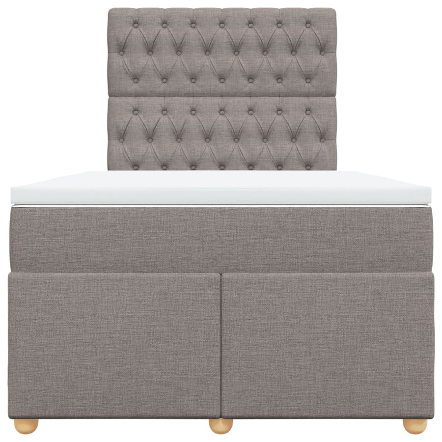 Boxspring met matras stof taupe 120x200 cm