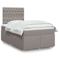 Box spring with mattress fabric taupe 120x200 cm