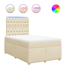 Boxspring met matras stof crèmekleurig 120x200 cm