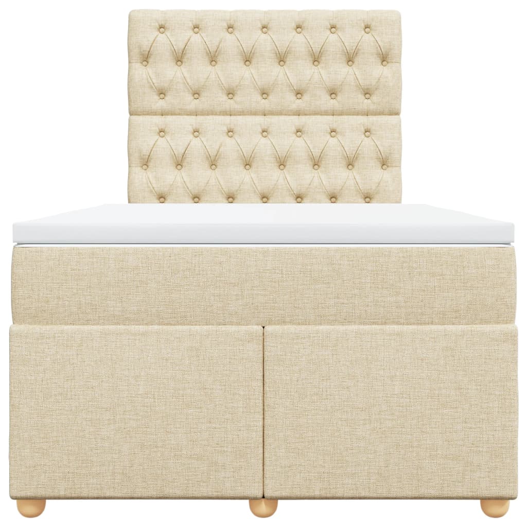 Boxspring met matras stof crèmekleurig 120x200 cm