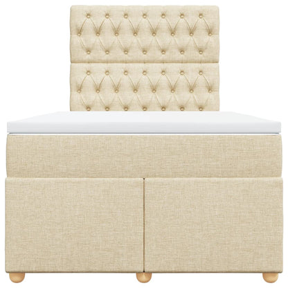Boxspring met matras stof crèmekleurig 120x200 cm