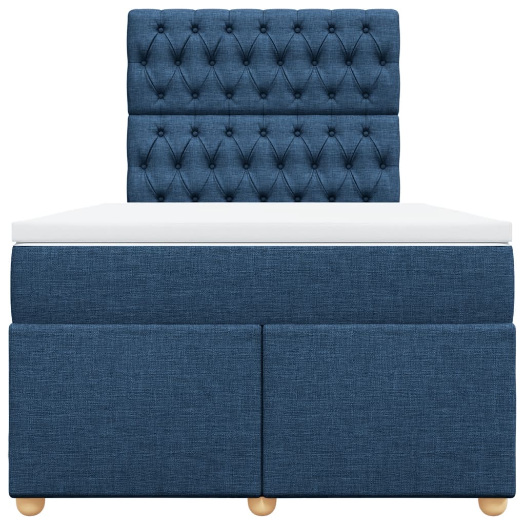 Boxspring met matras stof blauw 120x200 cm