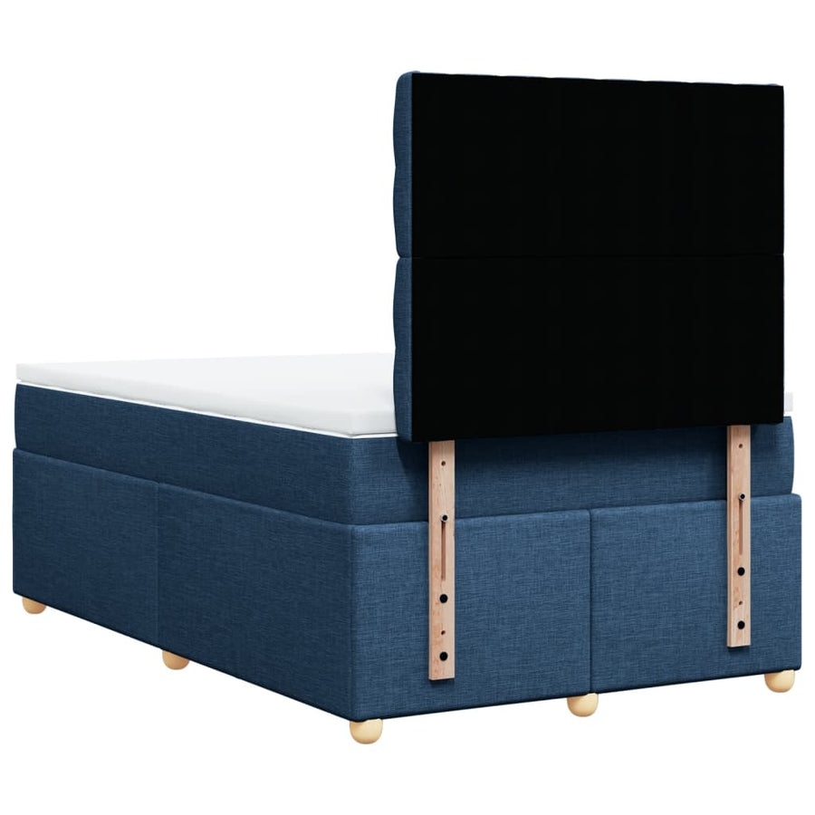 Boxspring met matras stof blauw 120x200 cm