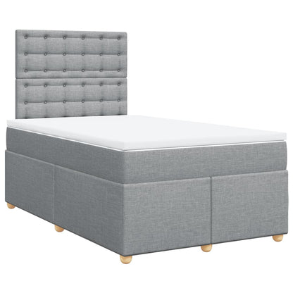 Boxspring met matras stof lichtgrijs 120x200 cm