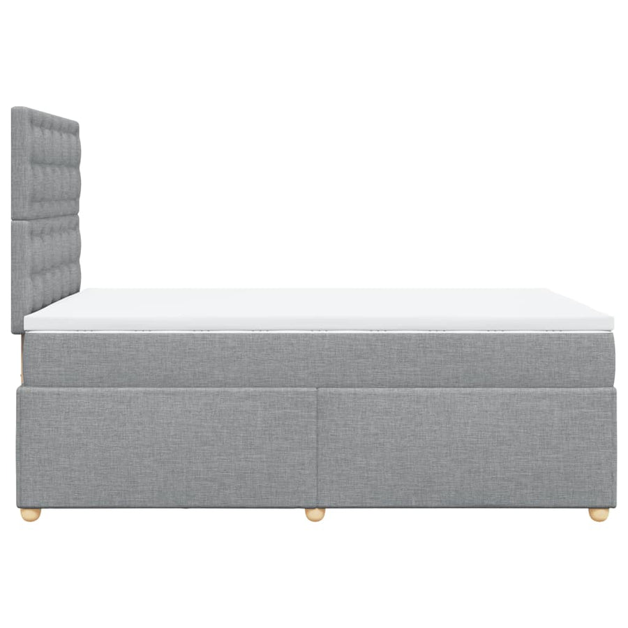 Boxspring met matras stof lichtgrijs 120x200 cm