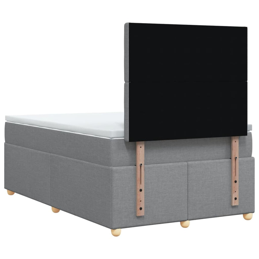 Boxspring met matras stof lichtgrijs 120x200 cm