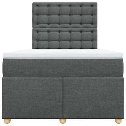 Boxspring met matras stof donkergrijs 120x200 cm