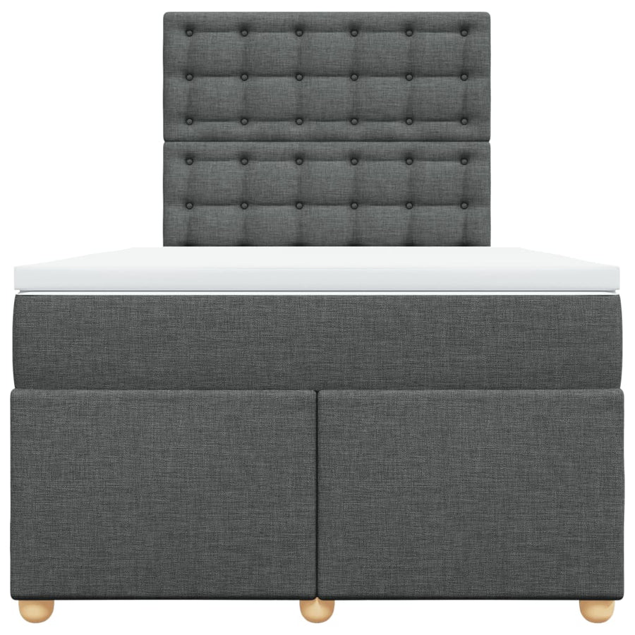 Boxspring met matras stof donkergrijs 120x200 cm
