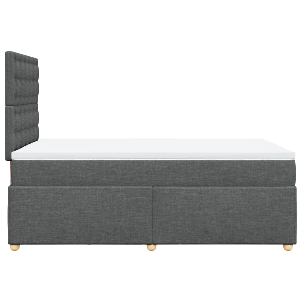Boxspring met matras stof donkergrijs 120x200 cm