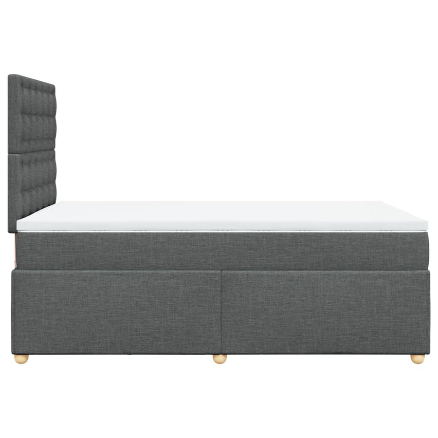 Boxspring met matras stof donkergrijs 120x200 cm