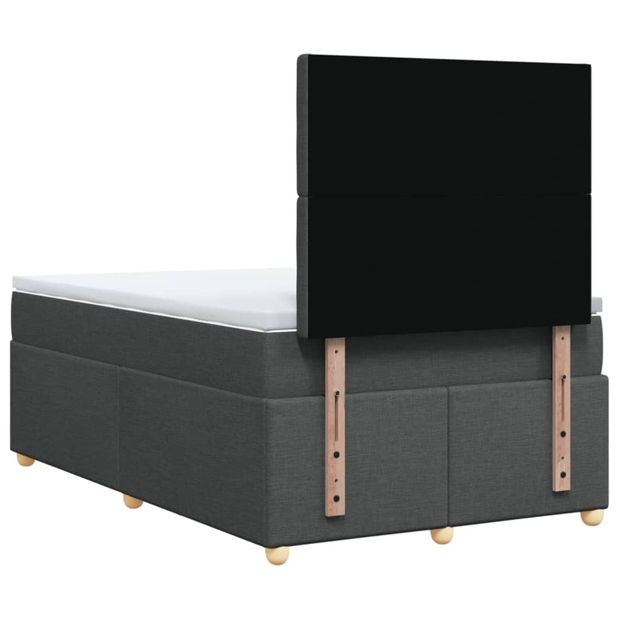 Boxspring met matras stof donkergrijs 120x200 cm