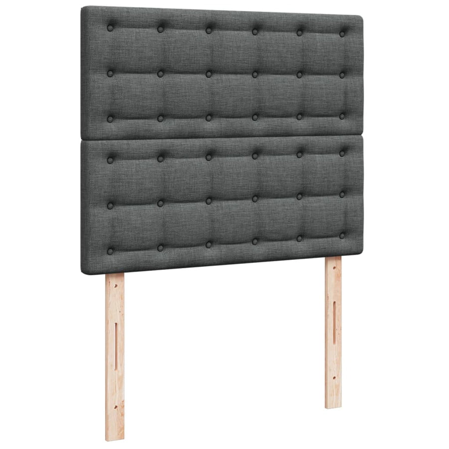 Boxspring met matras stof donkergrijs 120x200 cm