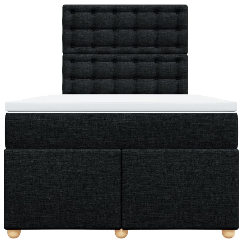 Boxspring met matras stof zwart 120x200 cm