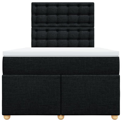 Boxspring met matras stof zwart 120x200 cm