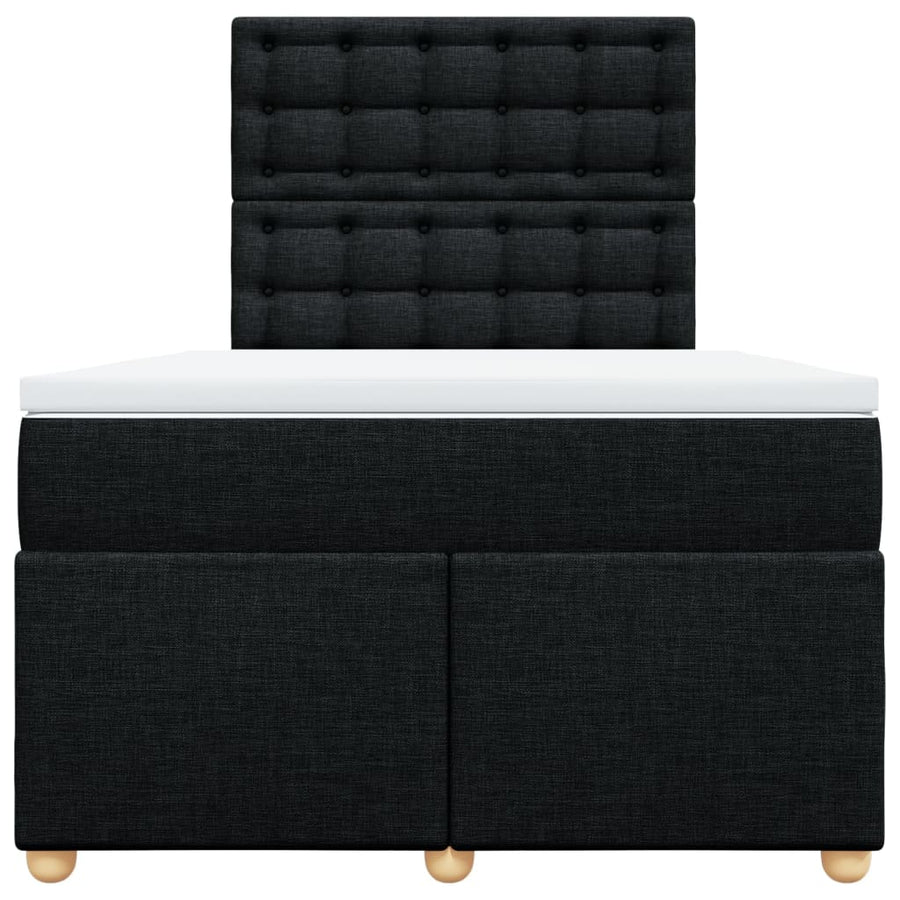 Boxspring met matras stof zwart 120x200 cm