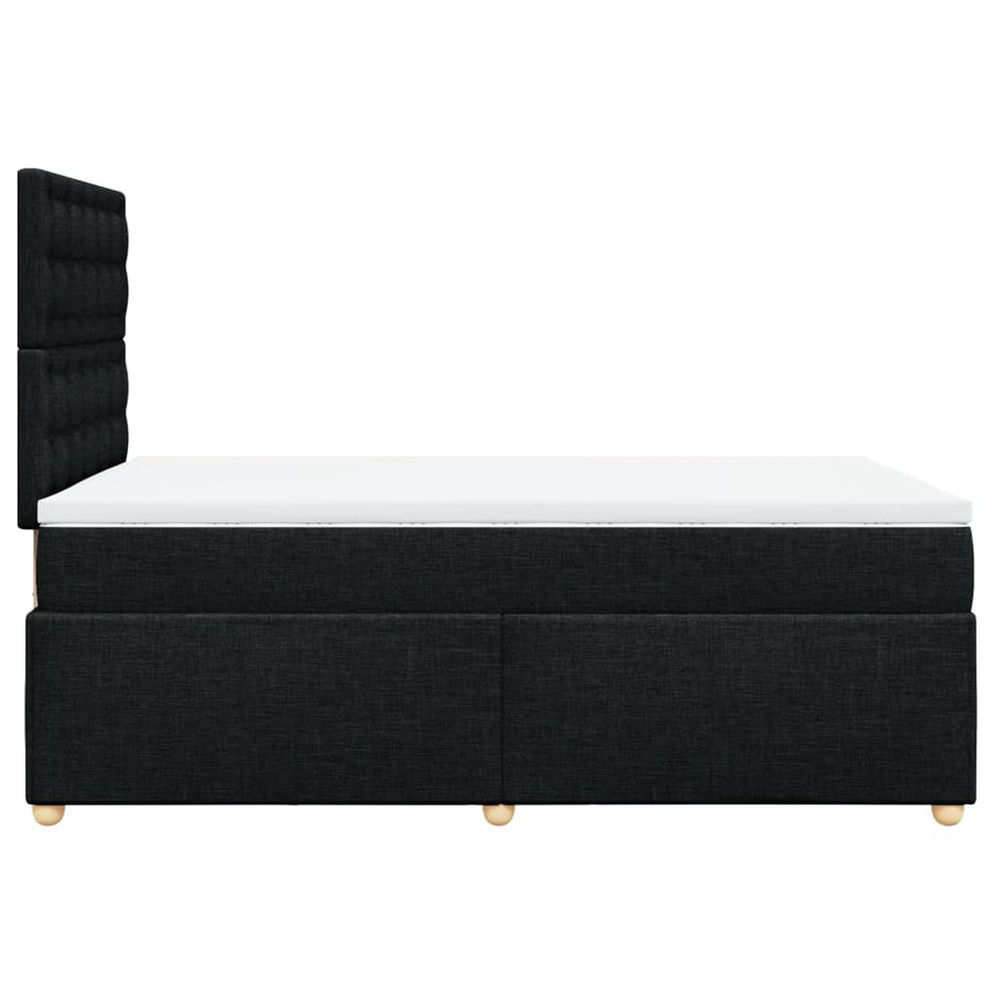Boxspring met matras stof zwart 120x200 cm