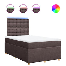 Boxspring met matras stof donkerbruin 120x200 cm