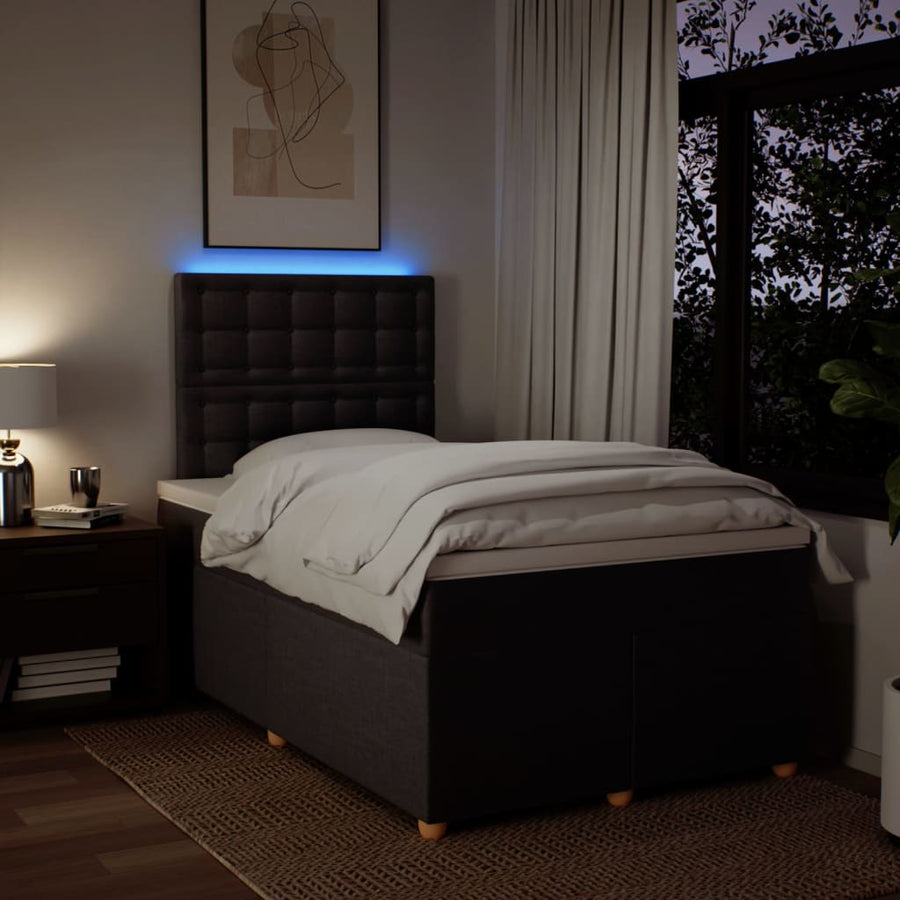 Boxspring met matras stof donkerbruin 120x200 cm