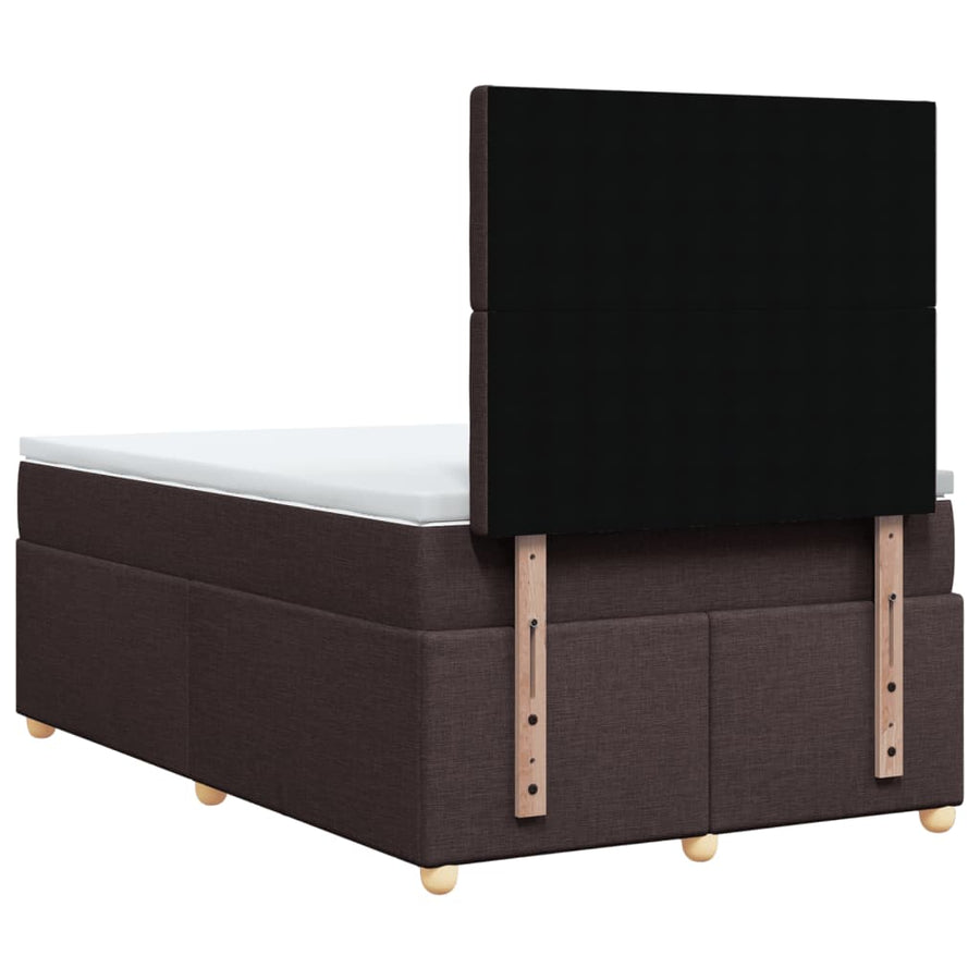 Boxspring met matras stof donkerbruin 120x200 cm
