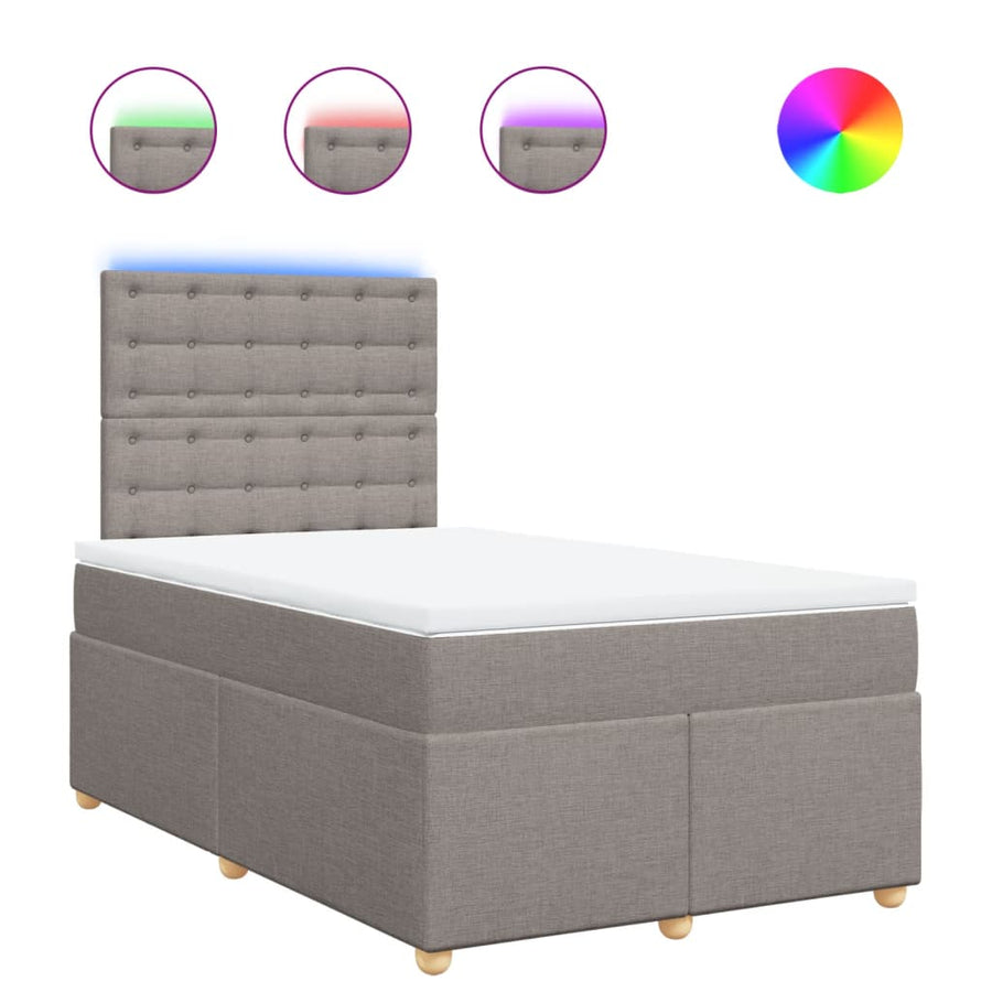 Boxspring met matras stof taupe 120x200 cm