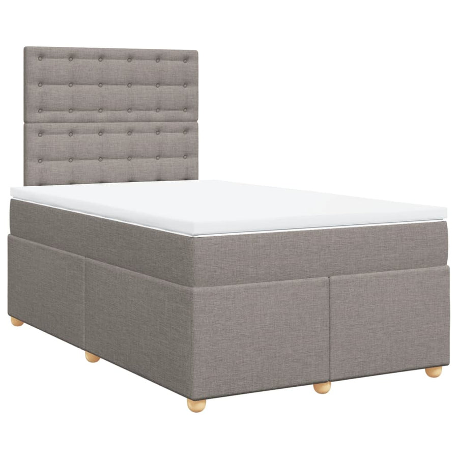 Boxspring met matras stof taupe 120x200 cm