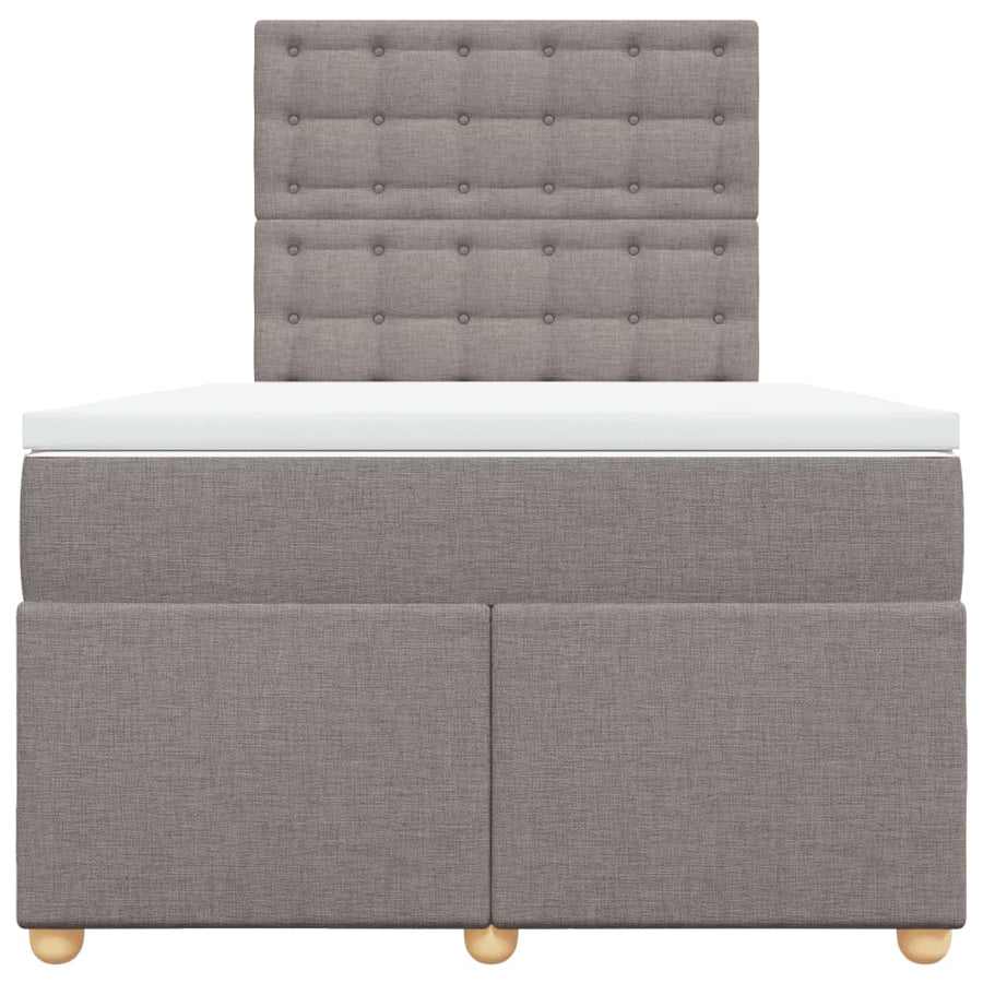 Boxspring met matras stof taupe 120x200 cm