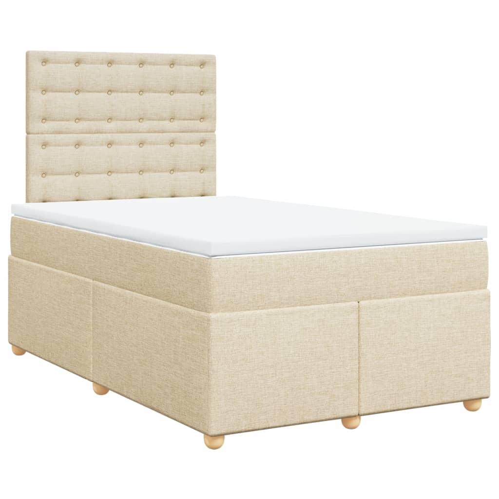Boxspring met matras stof crèmekleurig 120x200 cm