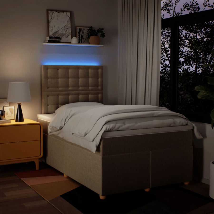 Boxspring met matras stof crèmekleurig 120x200 cm